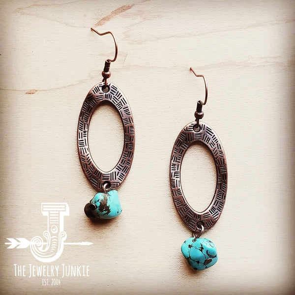 *Blue Turquoise Drop Earrings 204k