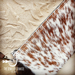 Hair on Hide Handbag w/ Turquoise Laredo Flap and Fringe 504y