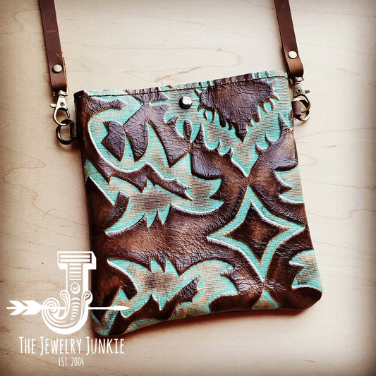 Small Crossbody Handbag w/ Turquoise Laredo Leather 505a