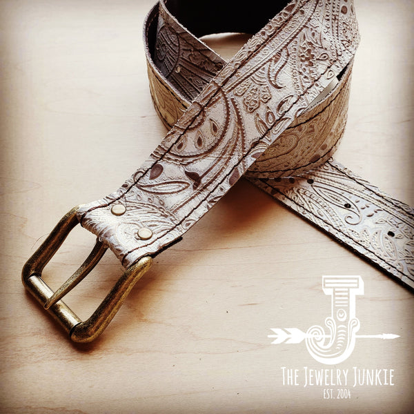 Oyster Paisley Genuine Leather Belt 901p