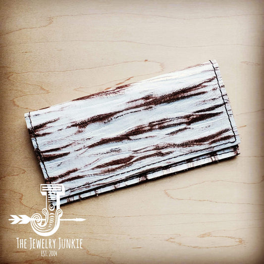 *Embossed Leather Wallet-White Chateau 302a