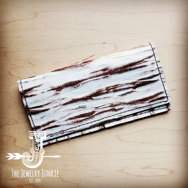 *Embossed Leather Wallet-White Chateau 302a