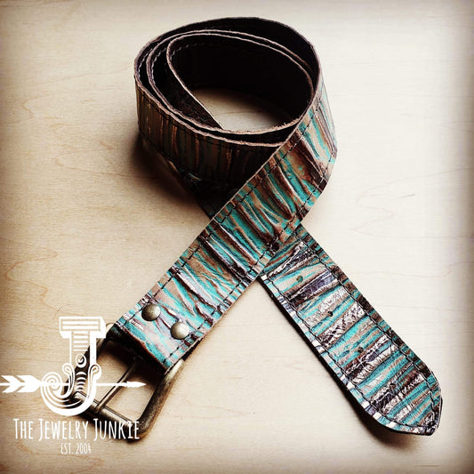 *Turquoise Chateau Genuine Leather Belt 902o
