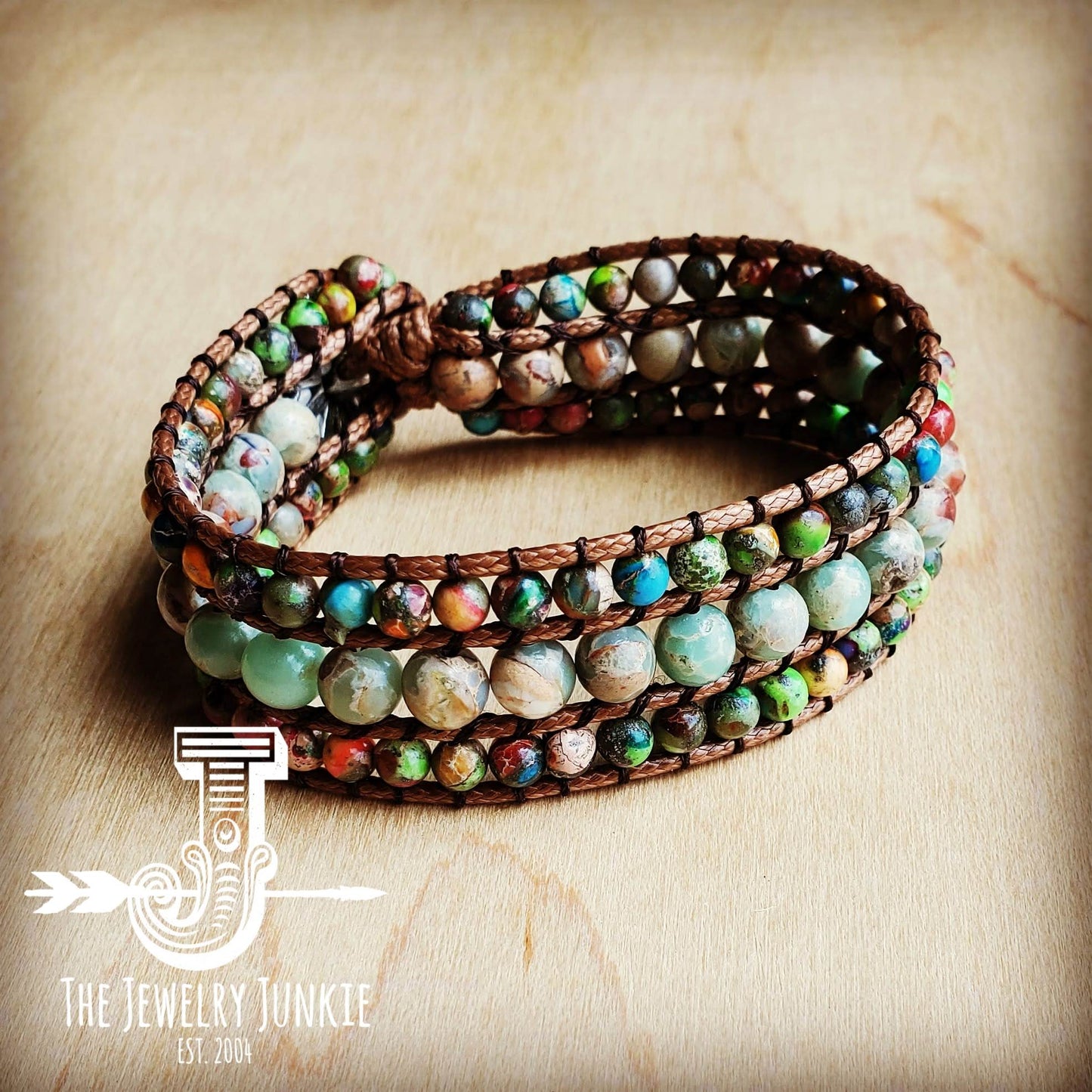 Impresseion Jasper Woven Bracelet-Multi Colored