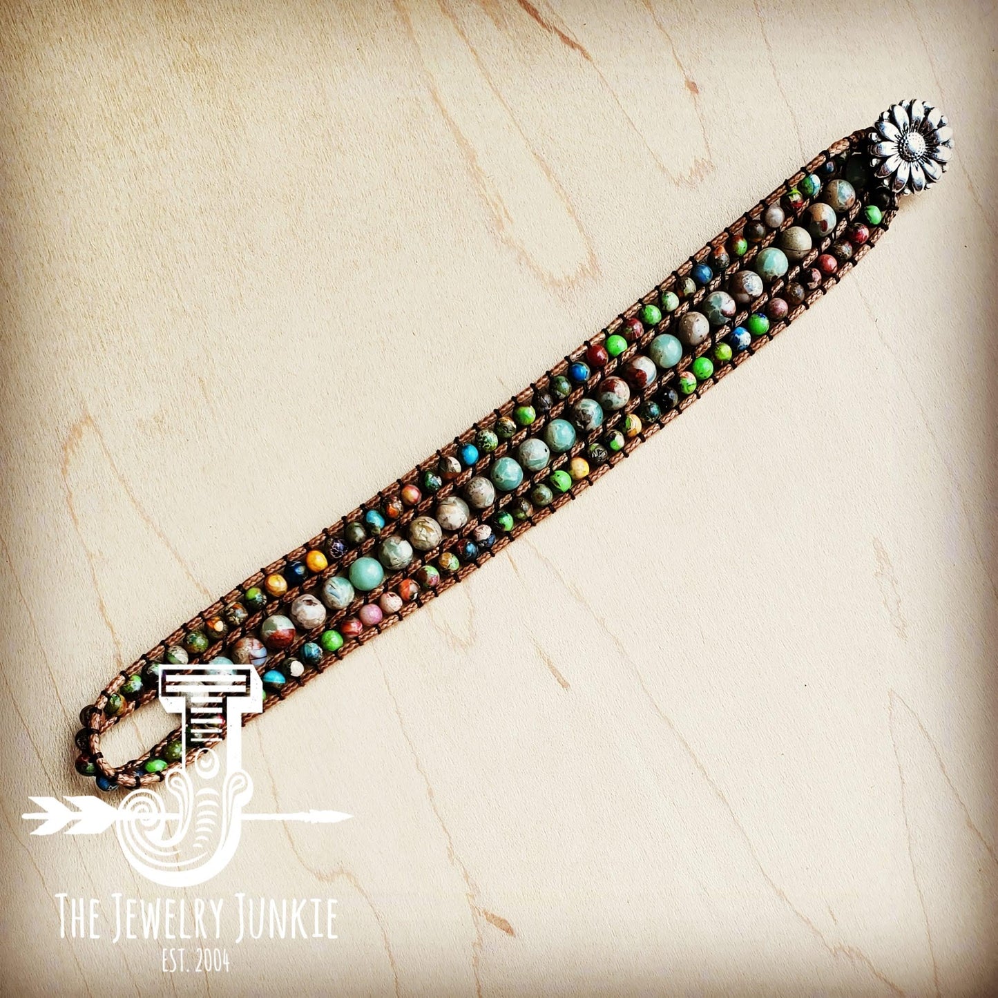 Impresseion Jasper Woven Bracelet-Multi Colored