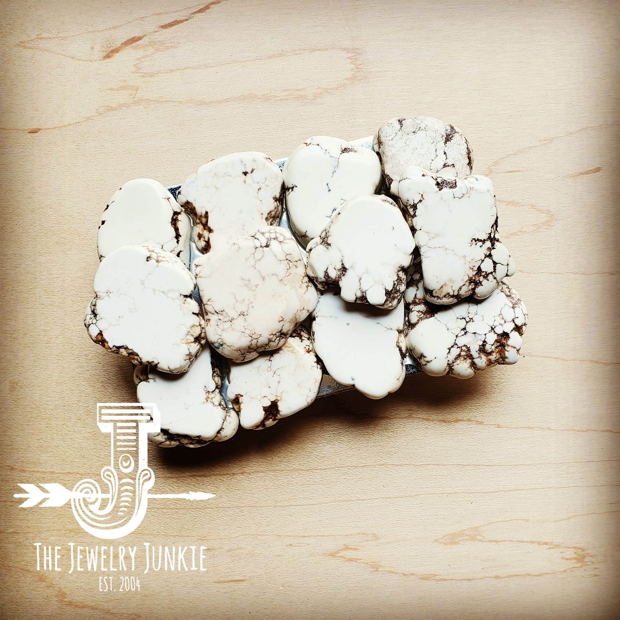 White Turquoise Slab Belt Buckle-Large
