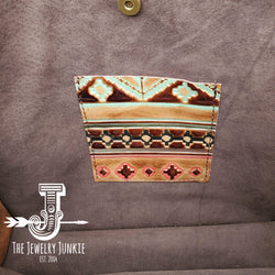 Tejas Leather Bucket Hide Handbag with Navajo Accent 506v
