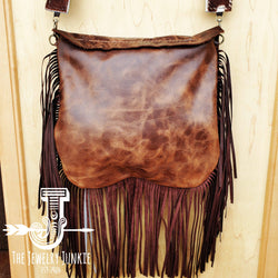 *Hair on Hide Deer Axis Print Handbag w/ Flap and Braid Accent 505z