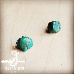 Natural Green Turquoise Stud Earrings 205g