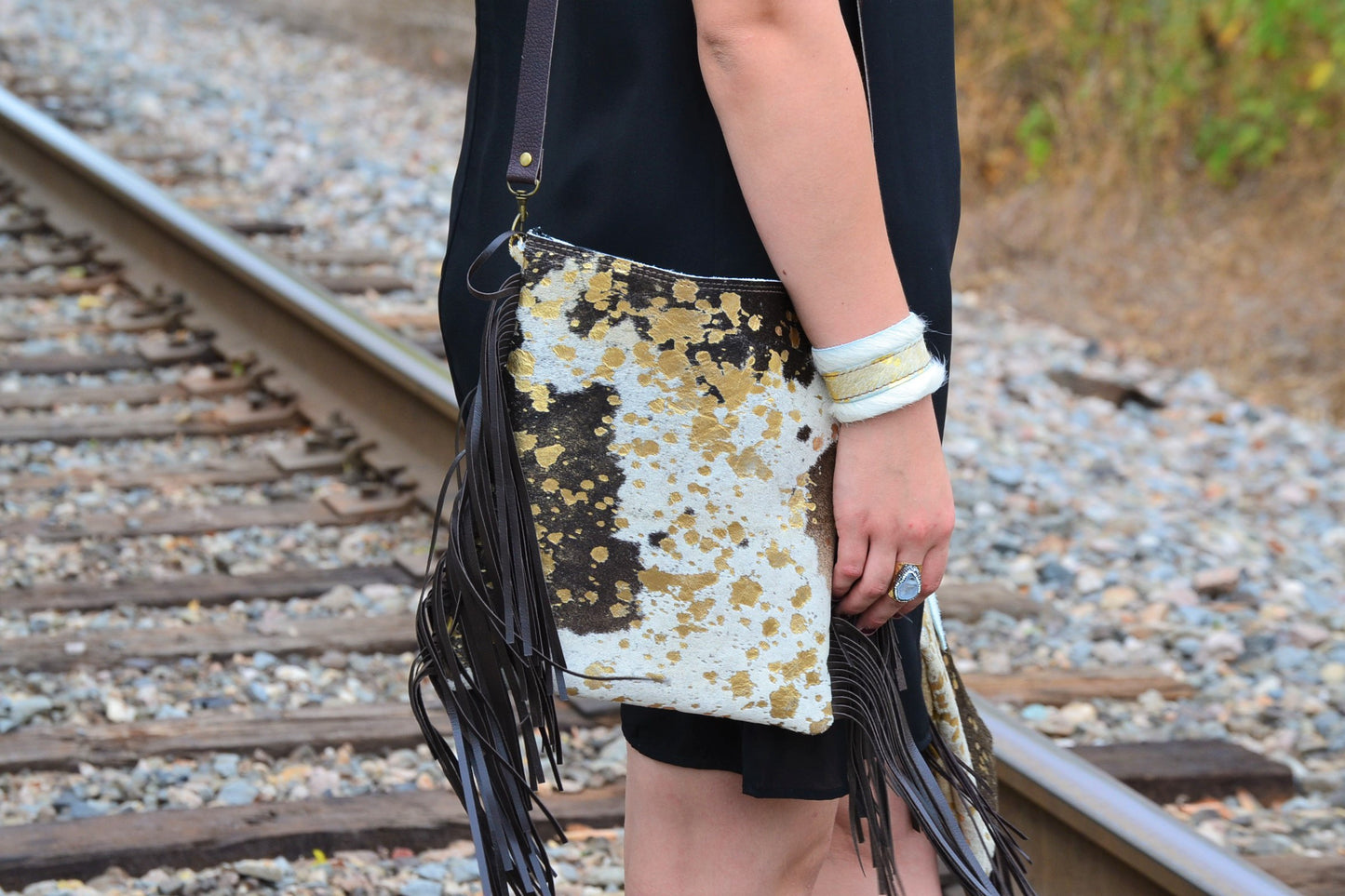Side view of a handmade purse from Jewelry Junkie