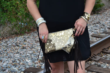 Sierra Credit Card Wallet-Hair on Hide Mixed Metallic (600p)