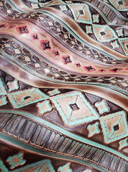 Turquoise Navajo Embossed Leather